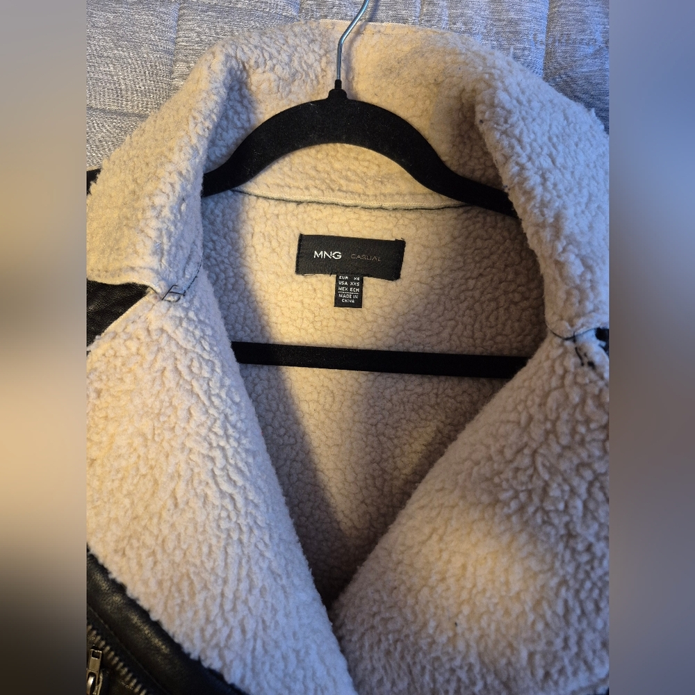 Leather-Effect Shearling Lining Jacket Fall - Picture 3 of 16